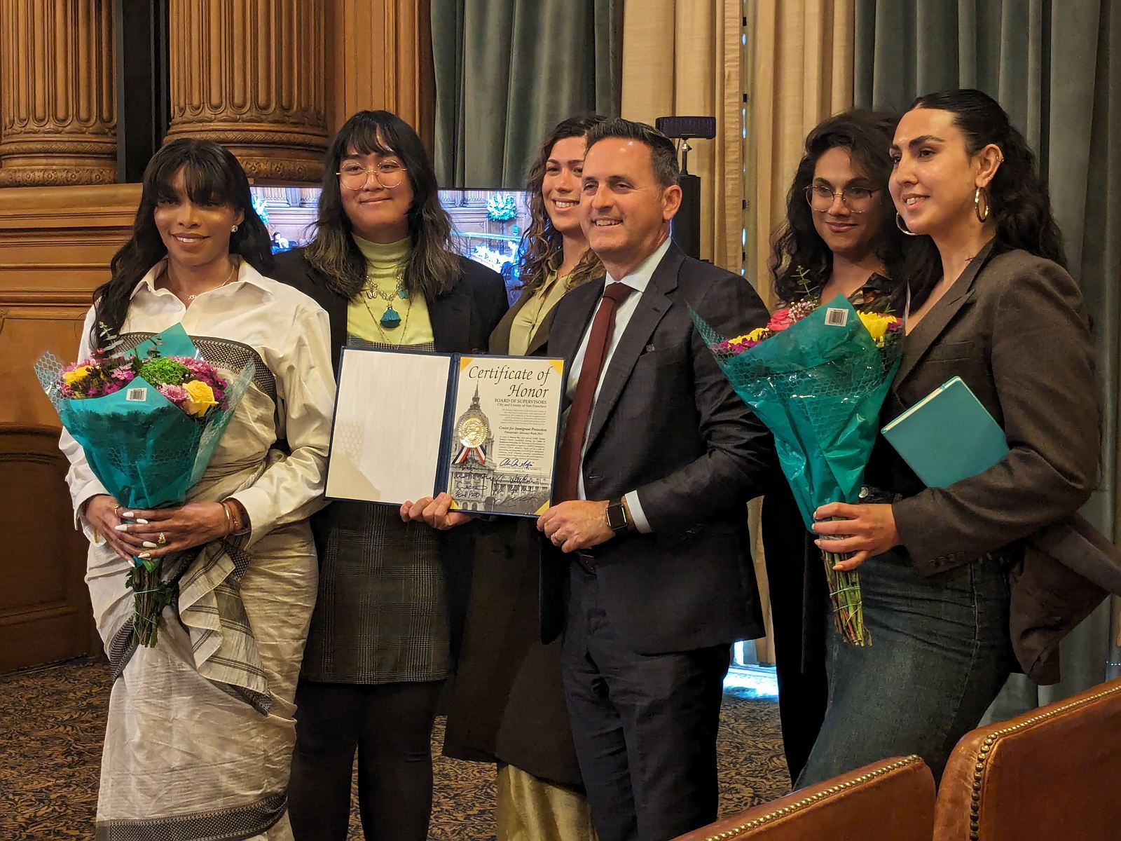 Trans women activists meet with Supervisor Ahsha Safai.