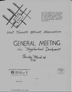 March 1, 1970 front page of the West 7th St. Association Newsletter