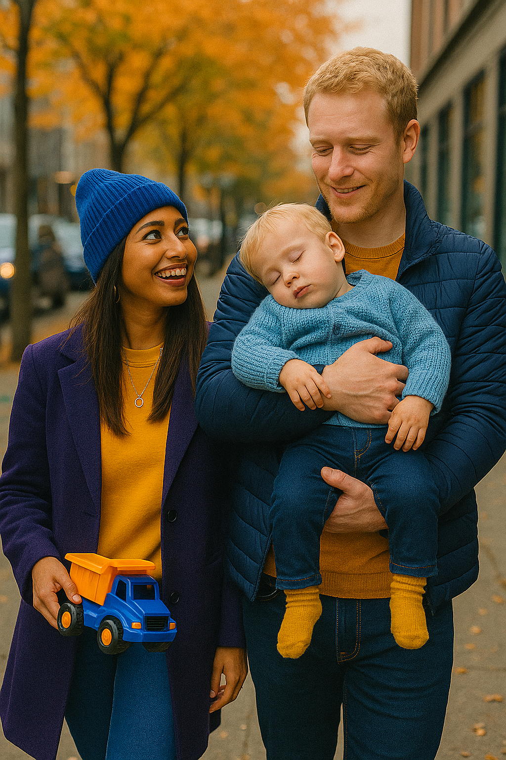 Family with child in arms