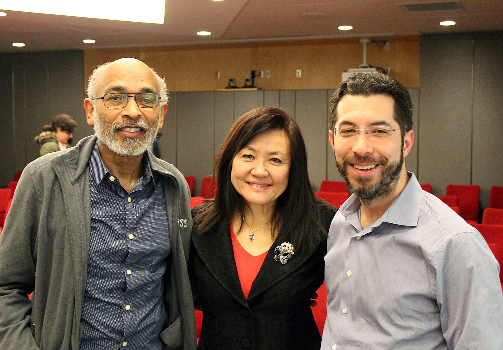 Three founding faculty members of the Aging Brain Initiative pose for a picture.