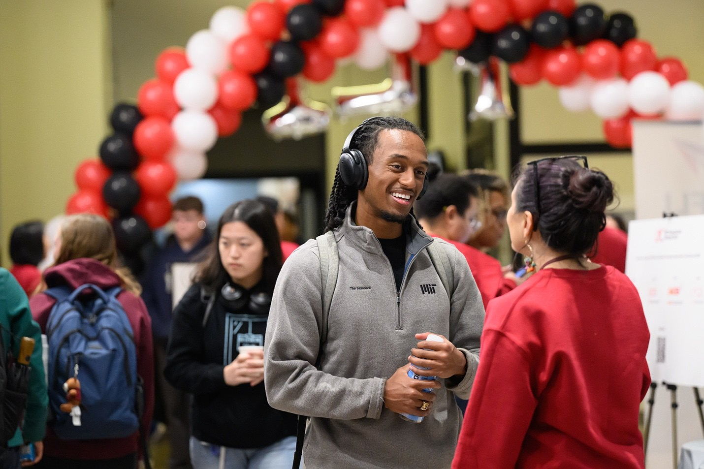 Students talking at First Gen event