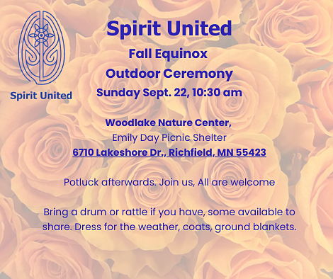 Fall Equinox Outdoor Ceremony Sun. 9/22, 10:30am