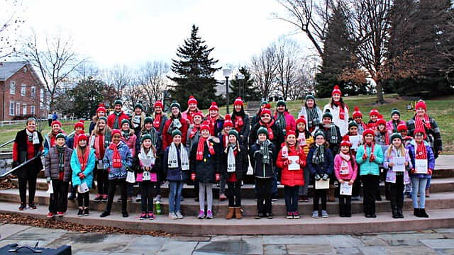 The Blacksburg Children's Chorale at our 2019 performance at the Blacksburg Festival of Lights
