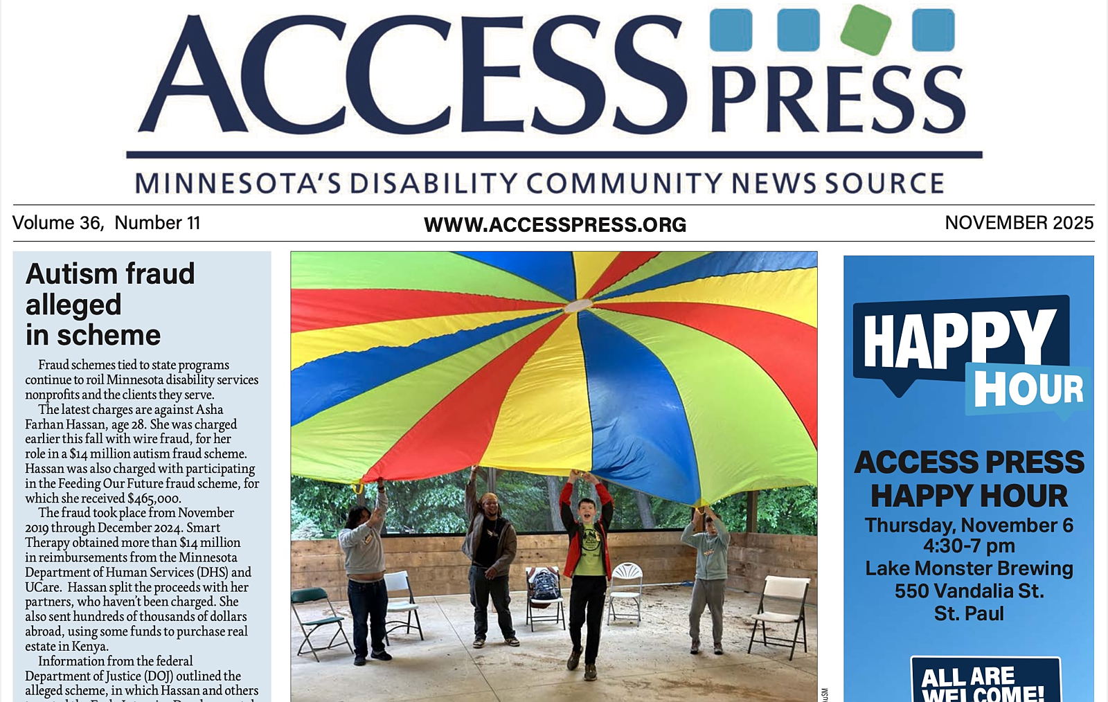 cover page, Access Press November 2024 issue