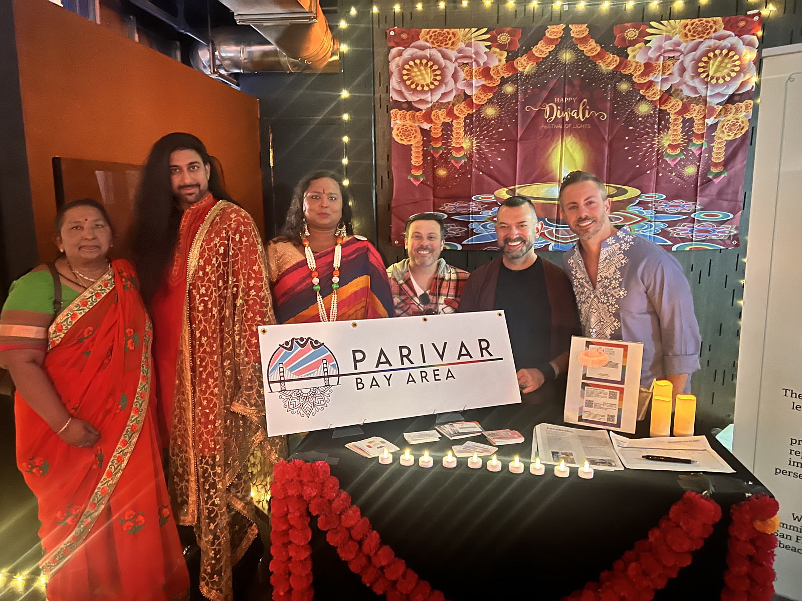 ParivarBayArea members and volunteers table a Diwali event.