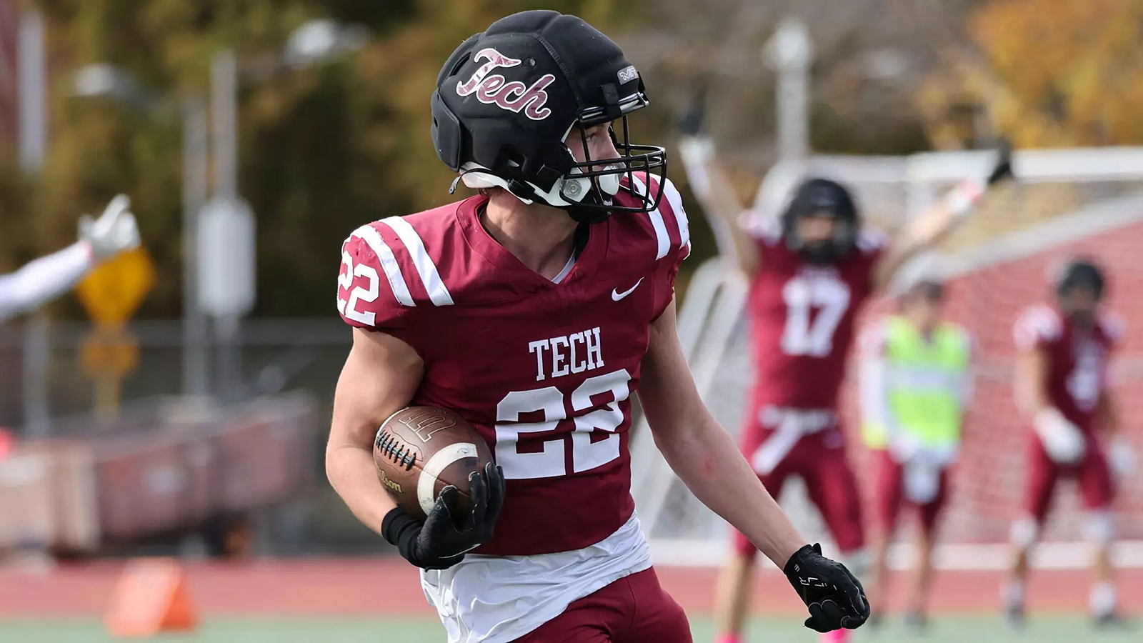 MIT football player on the field