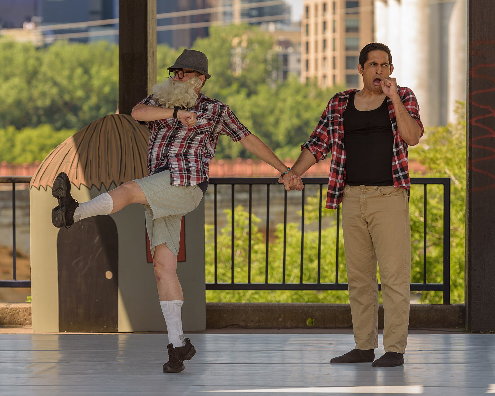 Peter and grandpa dancing. 