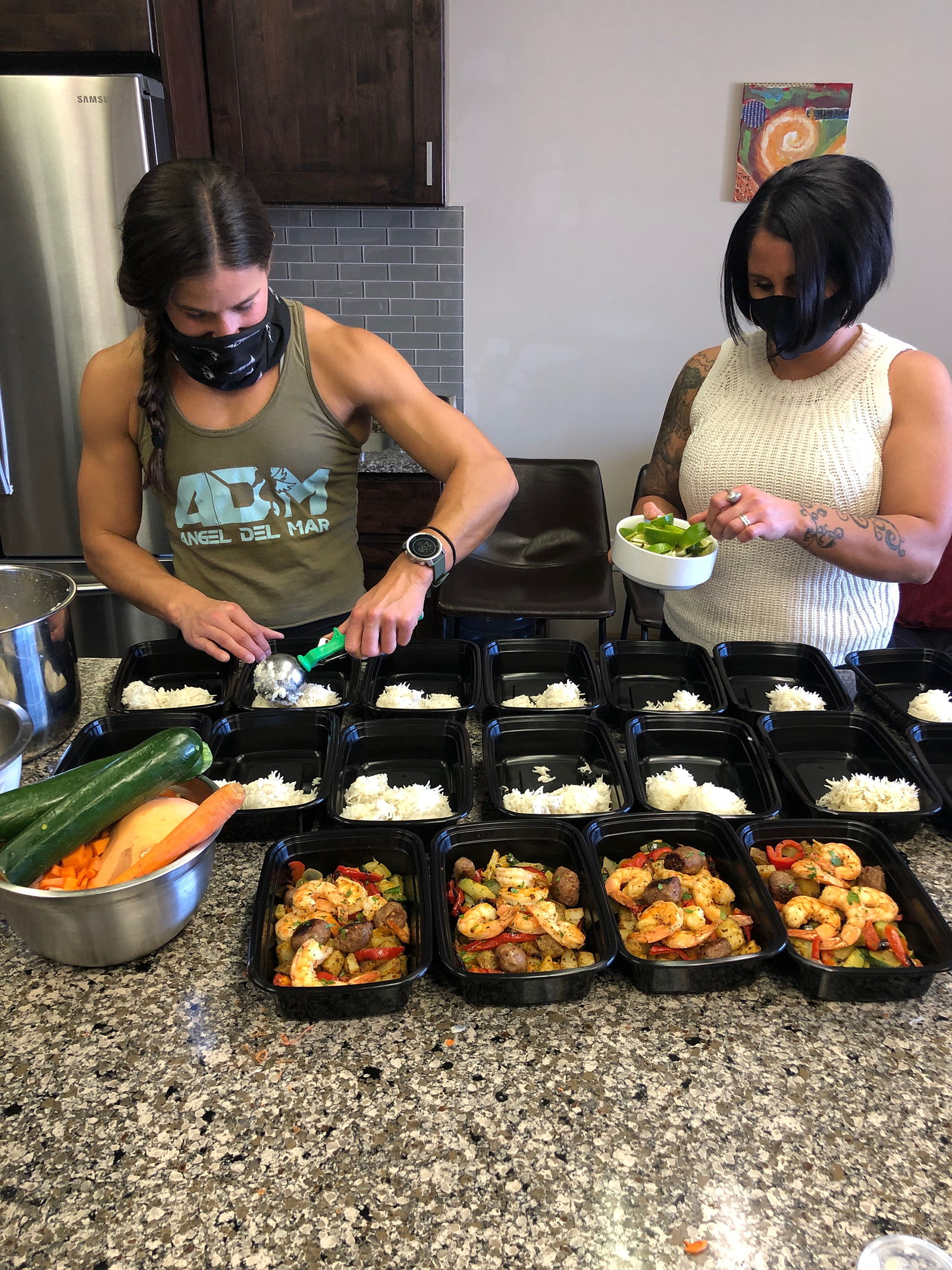 Corrina and Vicky hard at work in the kitchen