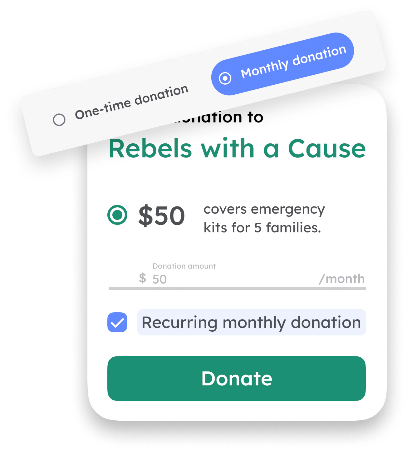 recurring giving tools to collect monthly donations