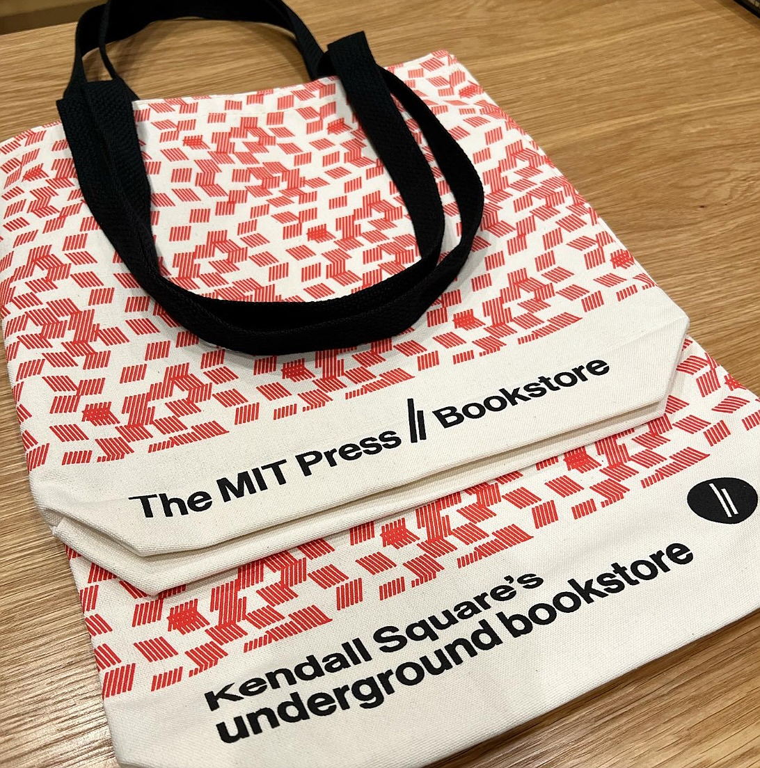 Black and white photo of previous MIT Press Bookstore location