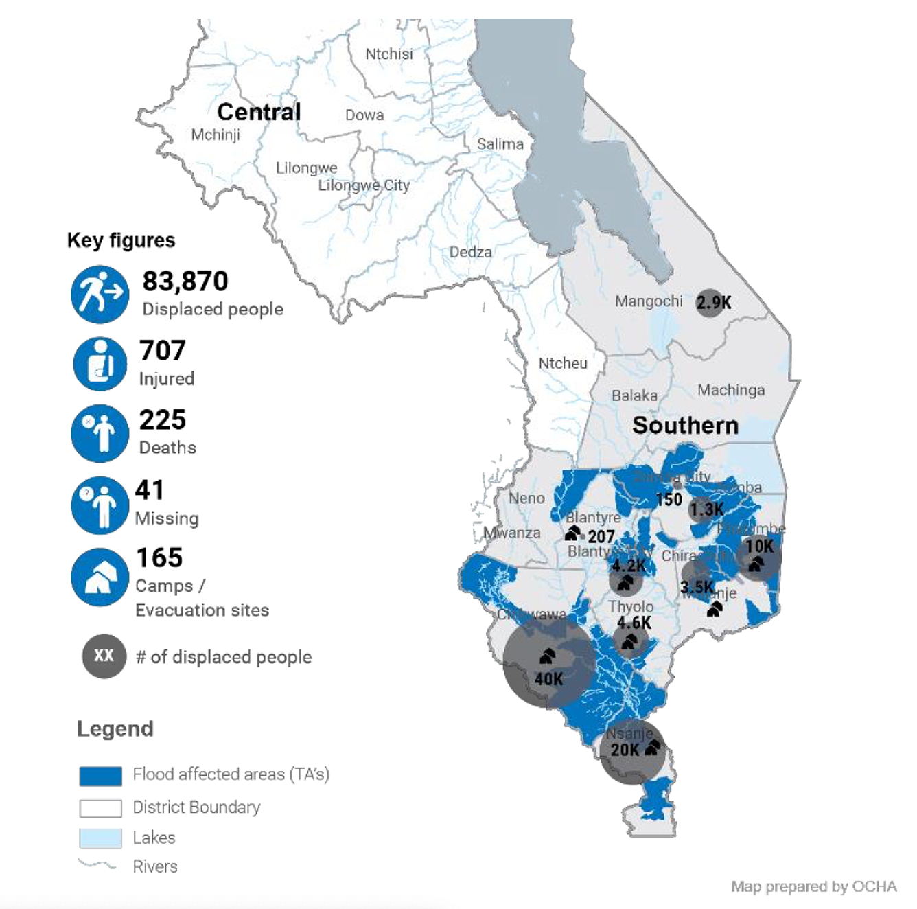 OCHA Impact map from March 14th