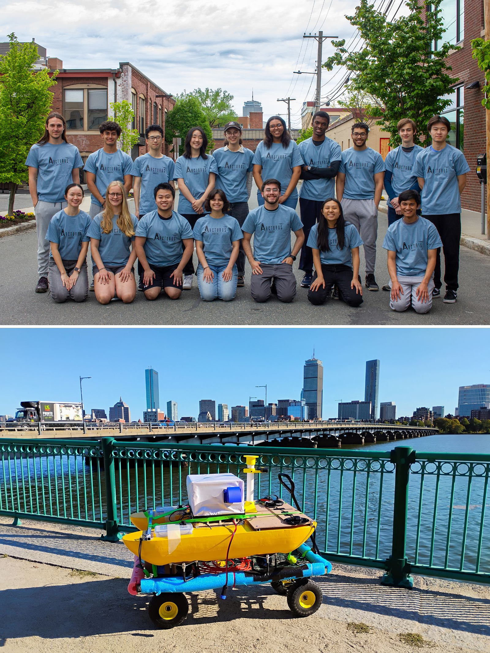 Photo of the Arcturus autonomous surface vehicle team at the Edgerton Center