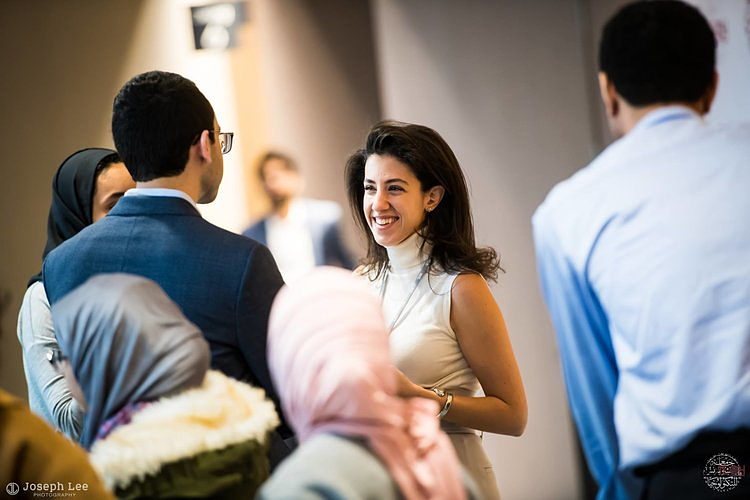 ASO members talk at a formal event