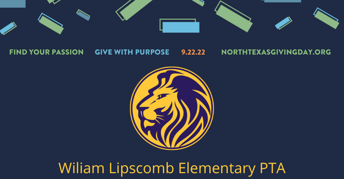 Support William Lipscomb Elementary PTA on NTX Giving Day